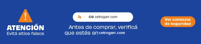Atención. Evitá sitios falsos. Antes de comprar, verificá que estés en cetrogarr.com